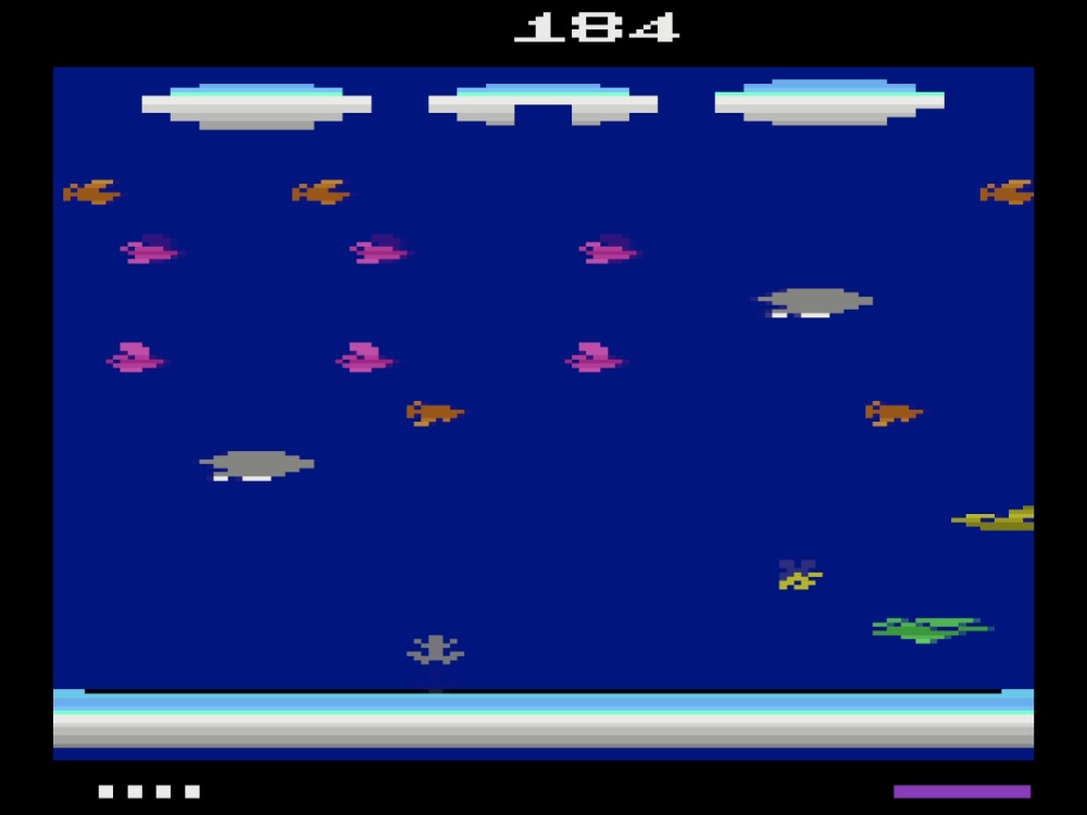 Gameplay of Frogger II: Threeedeep for Atari 2600